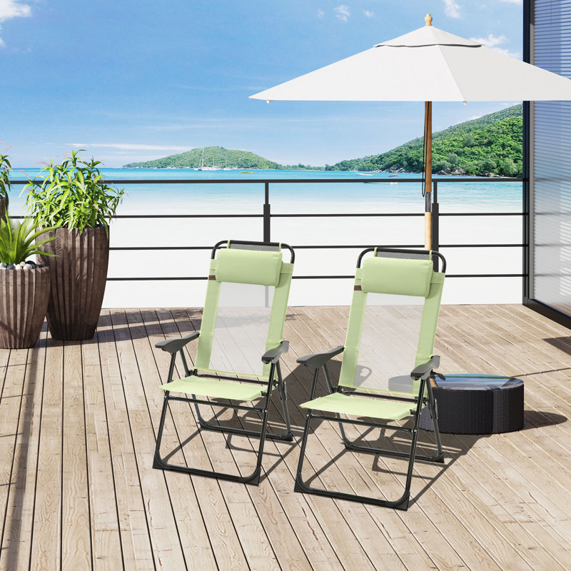 Chaise de camping pliante portative Jahvarni, Bleu très foncé