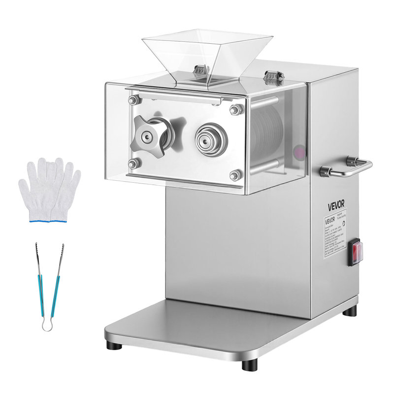 Machine à couper la viande, trancheuse commerciale de 850 W, déchiqueteuse à lame robuste en acier inoxydable de 5 mm pour les légumes mous de la viande désossée, trancheuses électriques pour le restaurant de cuisine