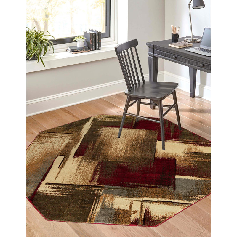 Tapis abstrait Ivetta, Octogone 7 pi 1 po x 7 pi 1 po