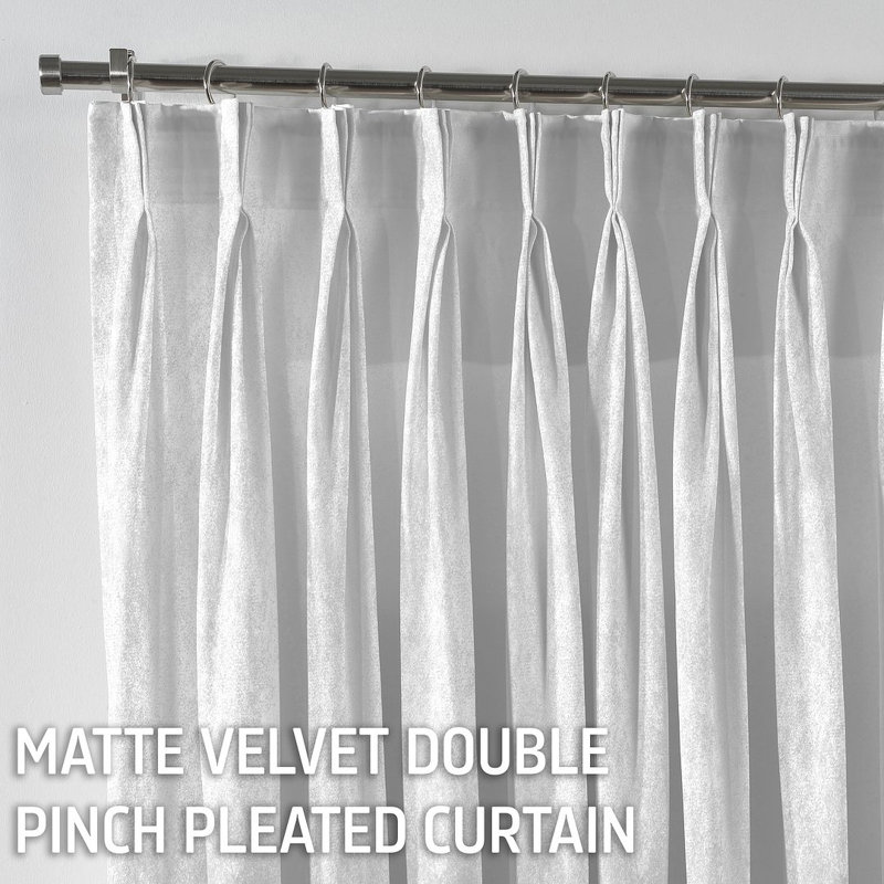Pinch Plate Room Darkening Extra Long & Extra Wide Decorative Curtain - Single Panel_1, 190cm Width x 200cm Drop, Off-White
