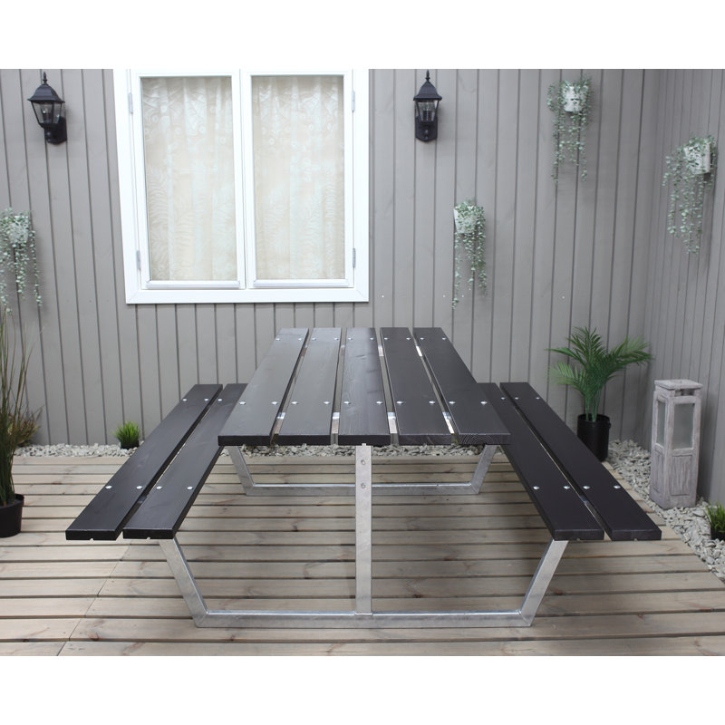 Beather Rectangular Outdoor Dining Table , cm W 444.5cm cm D, Black