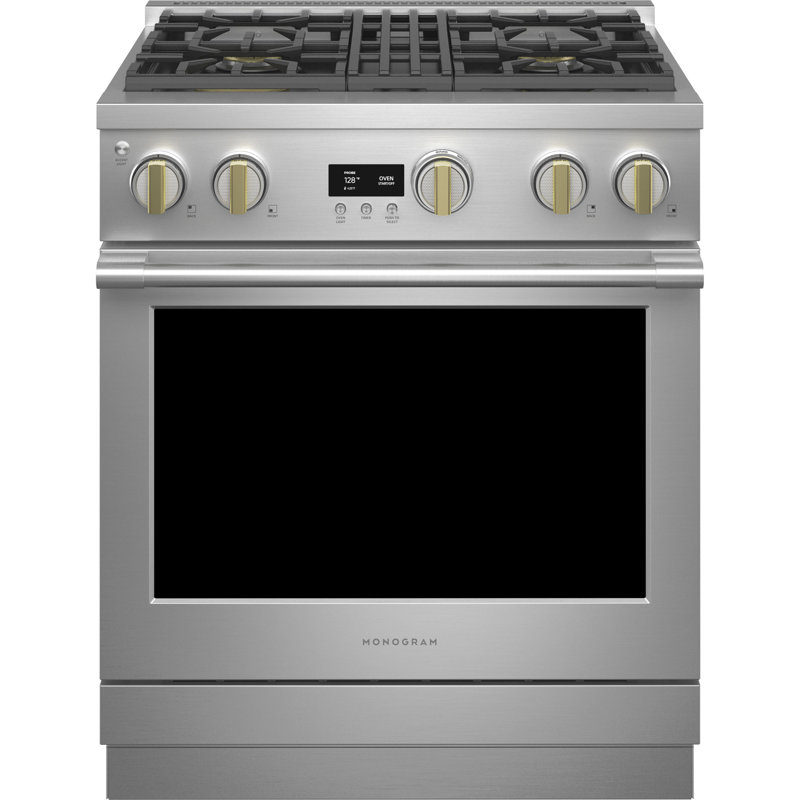 Monogram 30" Professional Range With 4 Burners, Dual Fuel, 5.3 cu ft