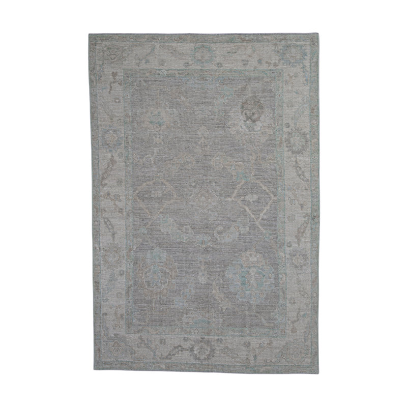 Tapis turc Oushak fait à la main 5 pi x 7 pi 4 po
