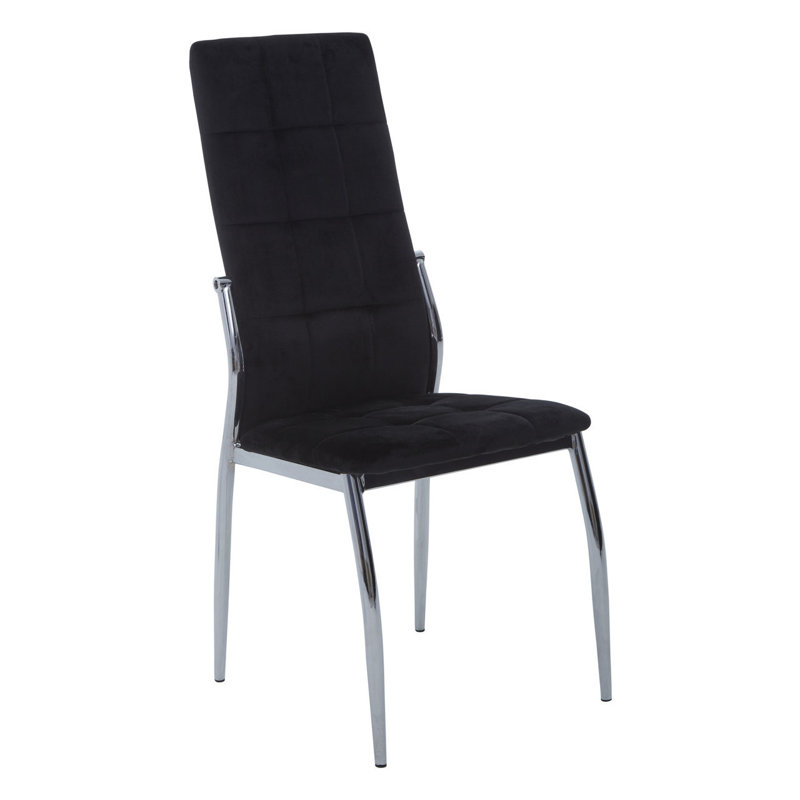 Elsberry 45cm H Tufted Velvet Upholstered Side Chair, Black