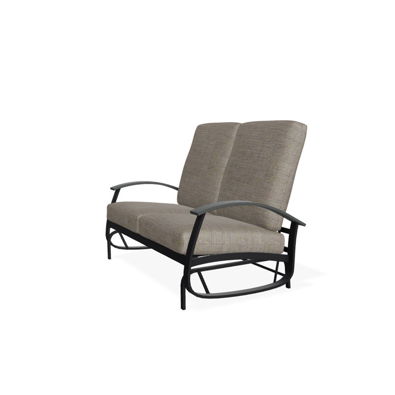 Banc oscillant avec coussins Askar, Tissage uni cendre coulée Sunbrella®, Graphite classique P30, Noir texturé