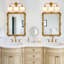 Luminaire de meuble-lavabo moderne à 3 lumières avec abat-jour en verre blanc laiteux, applique murale en or brossé pour éclairage en miroir, installation câblée (ampoules non incluses)