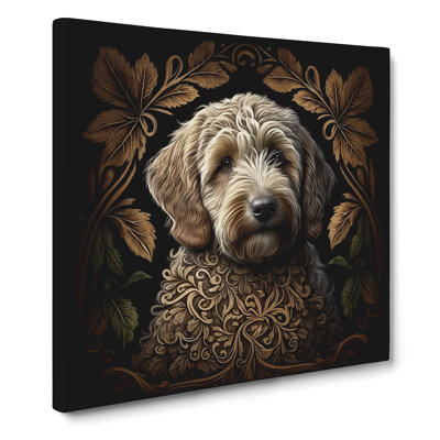 Labradoodle Ornamental Art - Wrapped Canvas