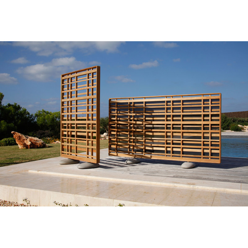 Woodland Screen - Natural Teak, 52" H x 90" W x 3" D