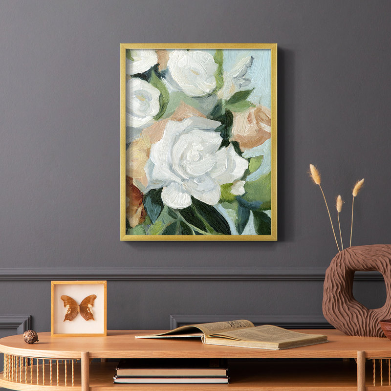 Bouquet Scatter I, reproduction encadrée - bois massif, H 14 po x l 11 po