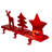 Reindeer Christmas Tree and Star Metallic Red Christmas Stocking Holders