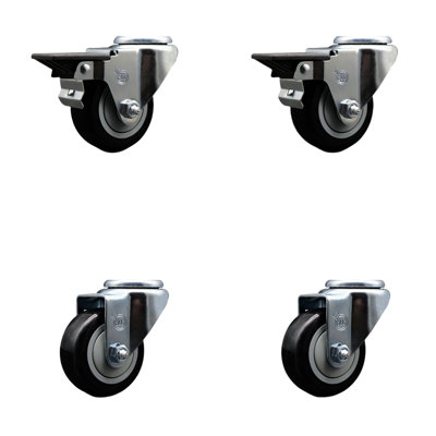 4-Piece Polyurethane Caster Set