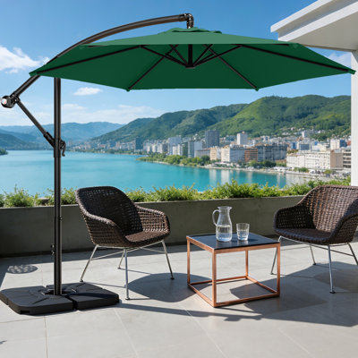 Parasol de patio décalé 10 pieds, porte-à-faux en porte-à-faux, parapluies suspendus