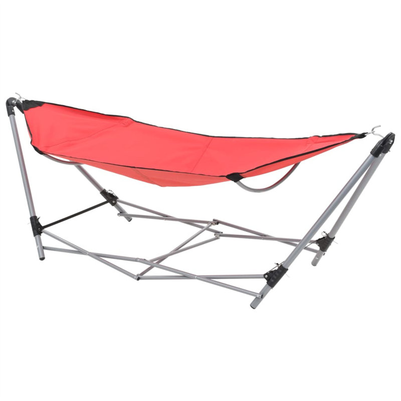 Folding Camping Hammock with Stand, Red