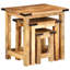 Ensemble de 3 tables d'appoint gigognes couleur bois naturel avec accents noirs