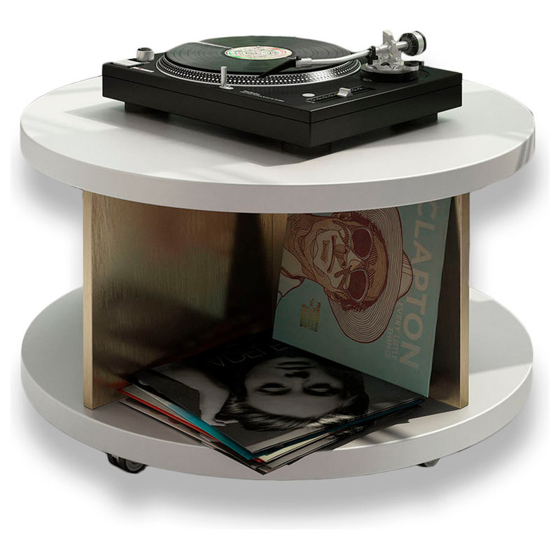 Armoire d’appoint à disque en vinyle Saphire, Haute brillance
