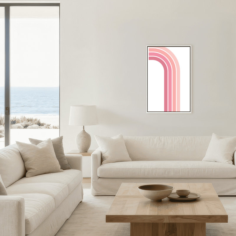 Pink Flamingo Print by Stefanie Bales, 12" H x 8" W x 2.375" D, Framed Canvas, White