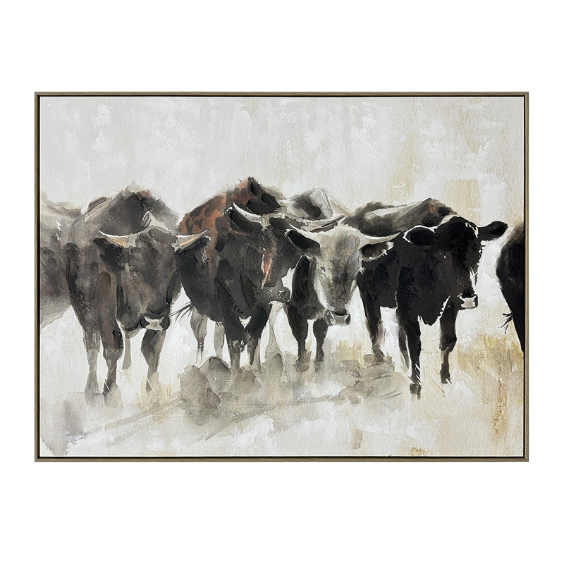 Bull-dozers Framed Canvas Wall Art