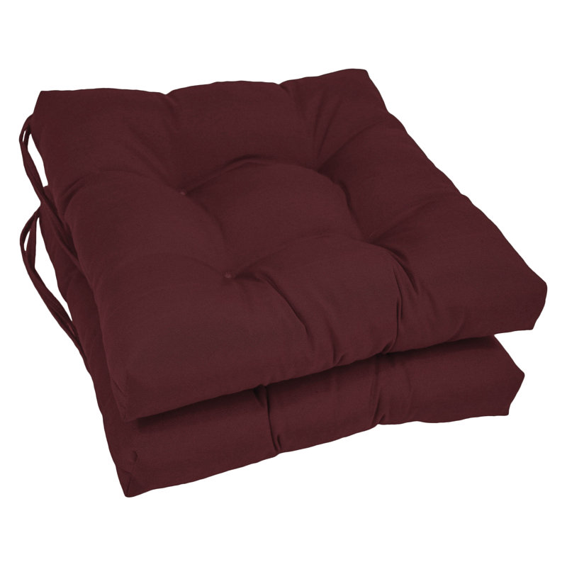 Coussins de chaise carrée en sergé de 16 pouces, Bourgogne