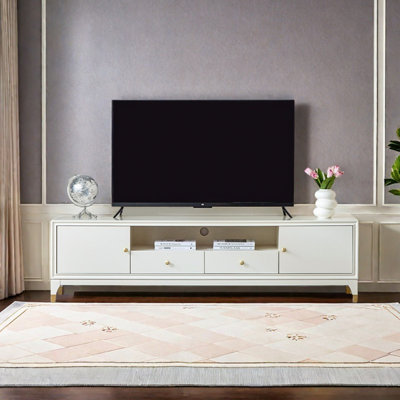 Light luxury simple white home TV cabinet