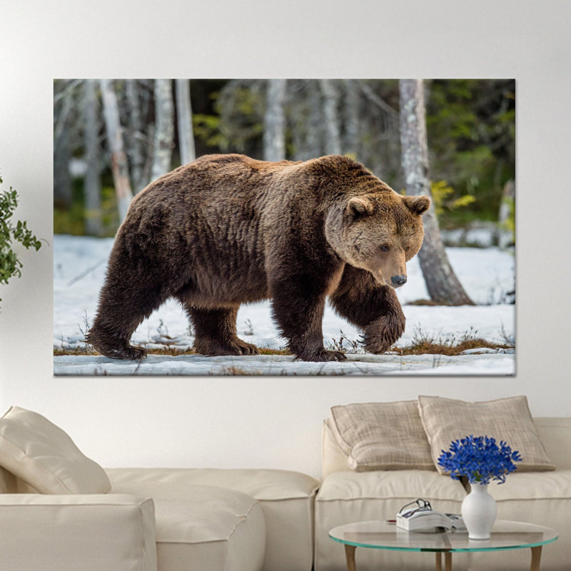 Reproduction d'art sur toile imprimée: Scène de faune majestueuse dans un décor loft moderne, 1P, 47,3 po H x 102,4 po l