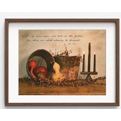 Déjà à la récolte par Billy Jacobs, impression encadrée de Jean 4: 35, idée de maison de cadeau de fermier béni, décor de style campagnard