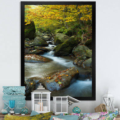 «Beautiful Summer Forest Waterfall II», œuvre d'art traditionnelle sur toile