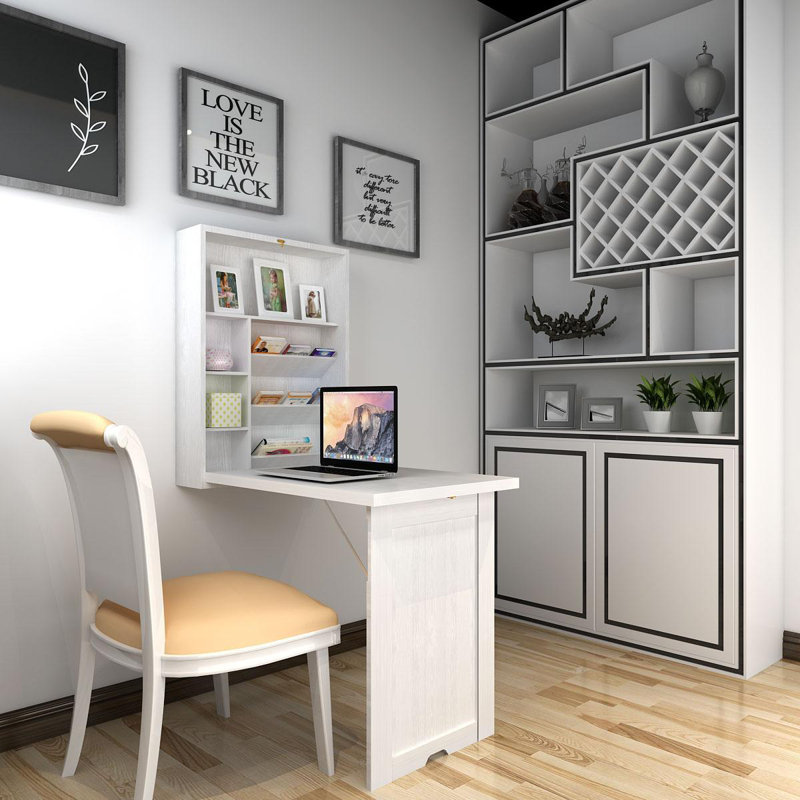 Bureau flottant rectangulaire l 37,5 po Fadak, Blanc