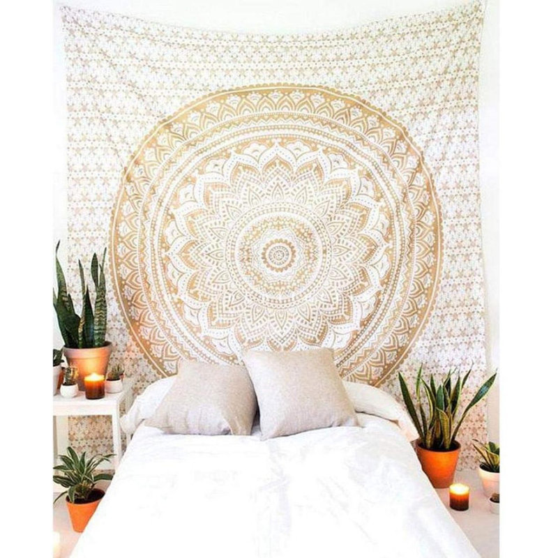 Polyester Tapestry, 79" H x 59" W, Beige/Ivory