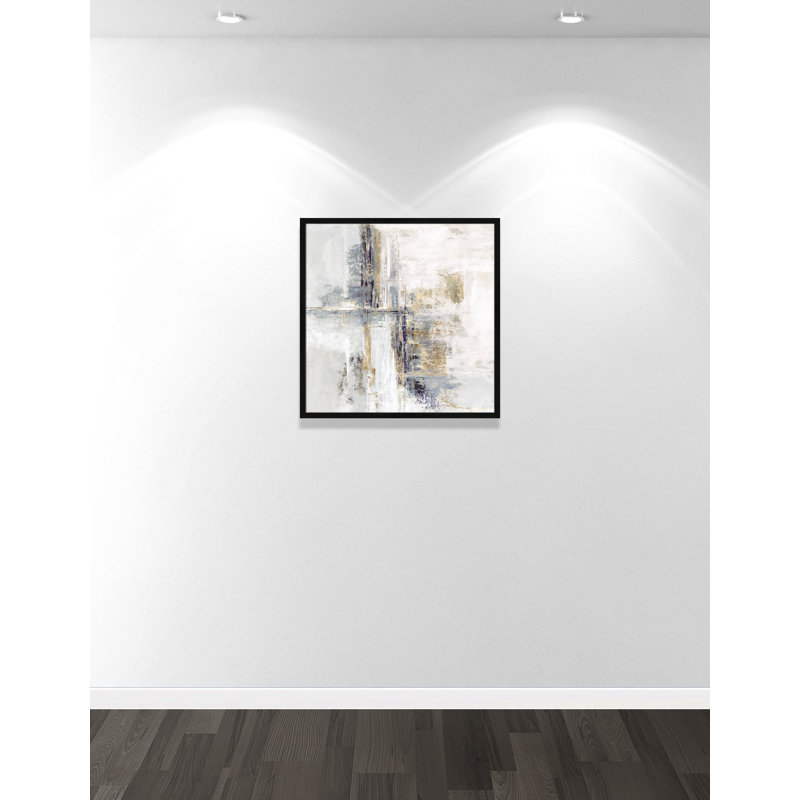 «Echo of Still Waters» par Hannah Dawson, L 27,5 po x H 27,5 po, Impression encadrée, Grain de bois noir