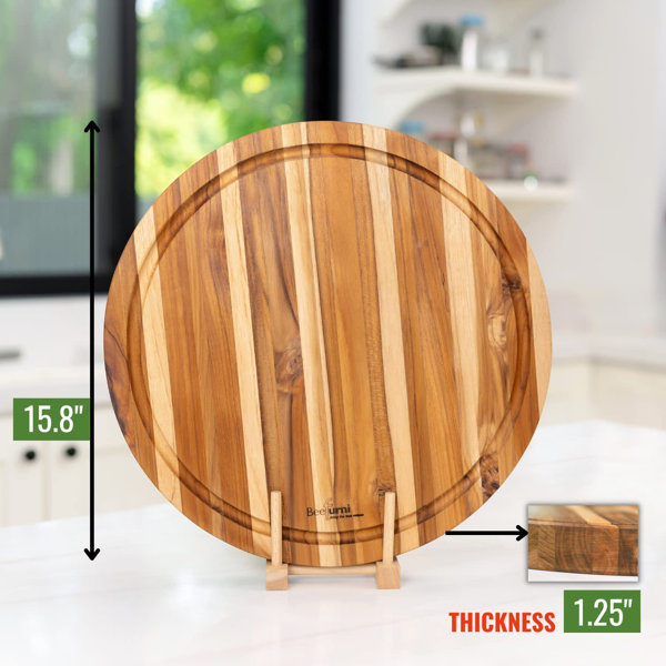 Teak Wood Cutting Board With Hand Grip Wooden Cutting Boards For Kitchen  Medium Chopping Board Wood Christmas Exchange Gifts(20 X 15 X 1.25 Inches)