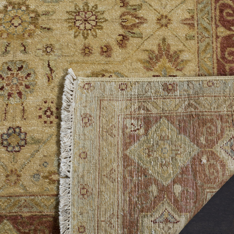 Tapis beige noué à la main Gaier, Rectangle 6 pi x 9 pi