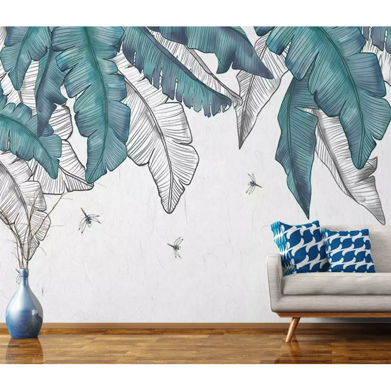 Papier peint amovible exotique Banana Leaf, L 9 po x l 15 po
