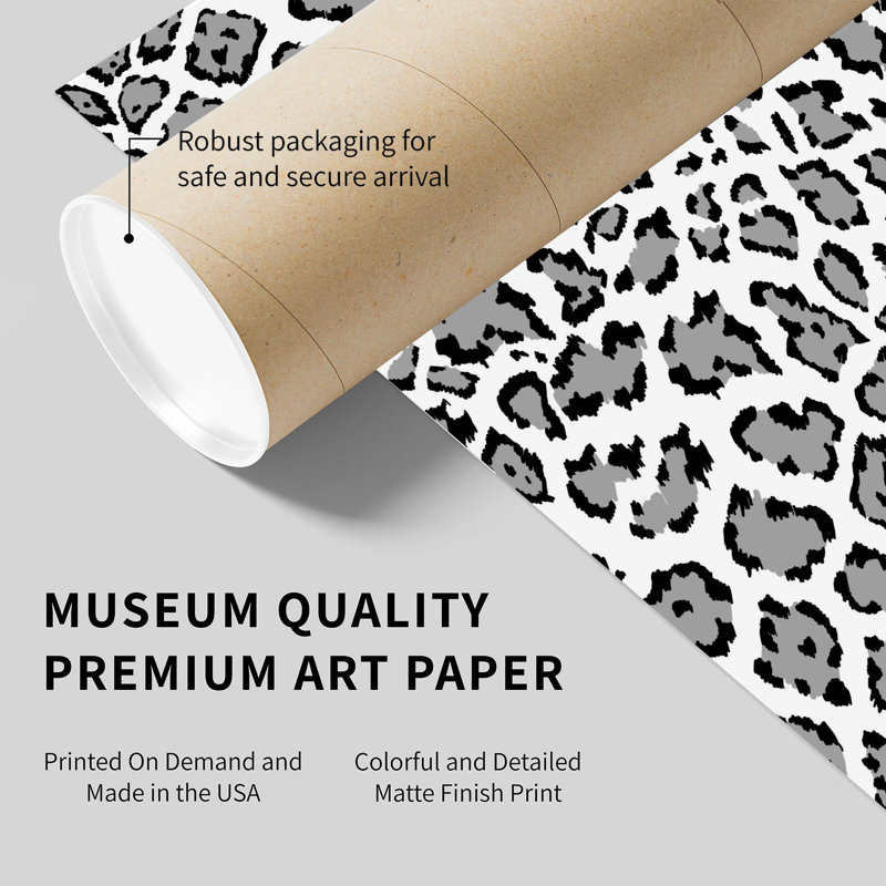 Animaux, motif léopard noir et blanc I, reproduction d'art moderne sans cadre