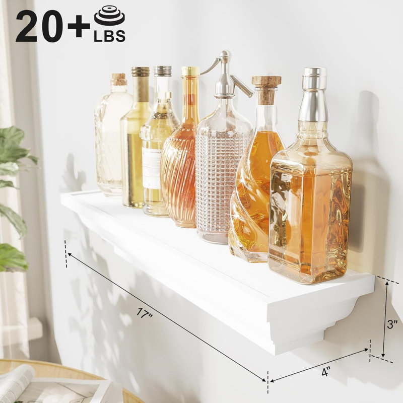Tablettes flottantes-Tablettes murales rustiques, White