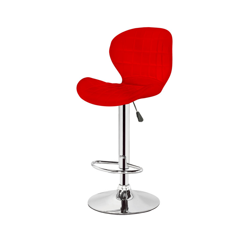 Tabouret tournant à hauteur réglable Hollowell, Rouge