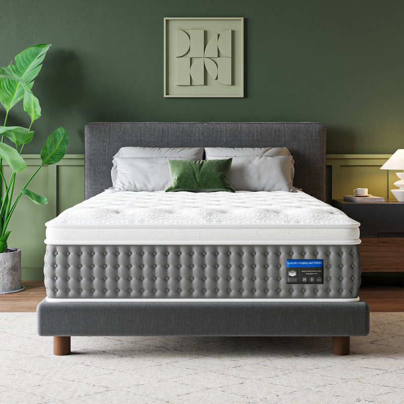 14" Medium Firm Hybrid Mattress,Cooling Gel Memory Foam & Pocket Springs for Spine Support & Motion Isolation, Full