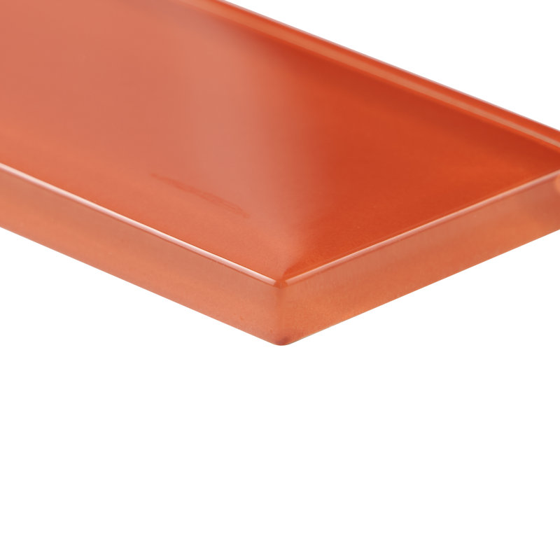 Lucid 2" x 8" Glass Brick Look Subway Wall Tile (36 pieces 4 sq.ft./Box), Orange