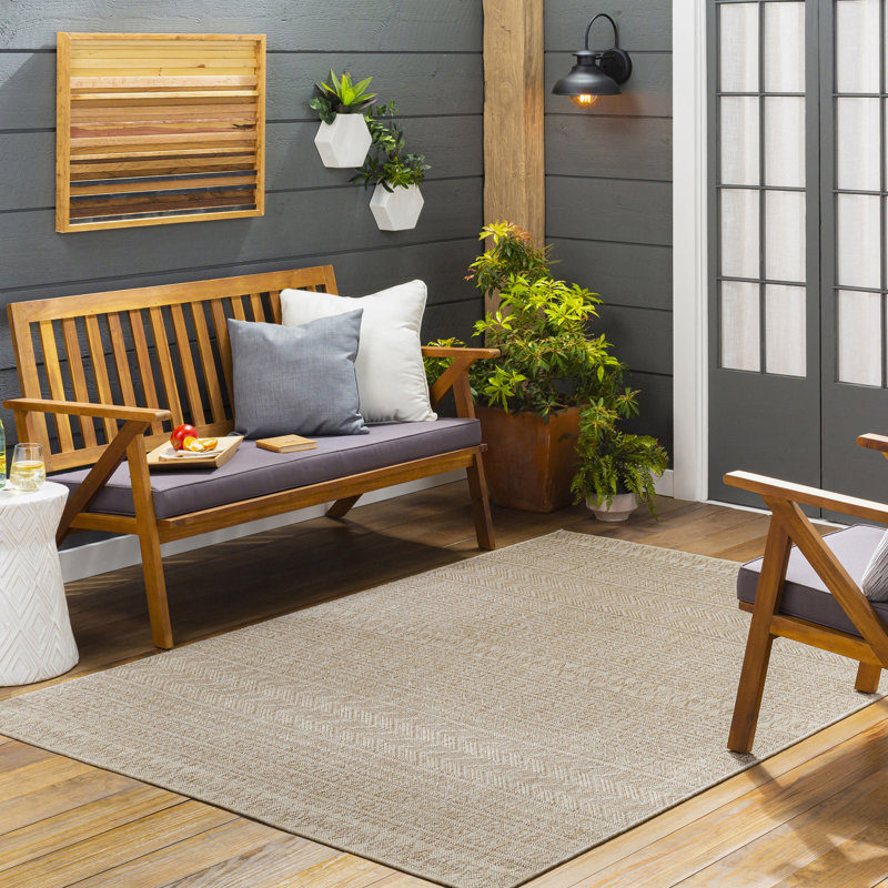 Outdoor Boho Rug Brown/Cream_EAG2411, Rectangle 200 x 275cm