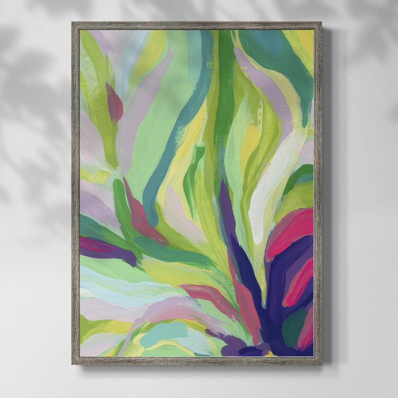 Impression encadrée Bright Tropical Abstraction II - bois massif, H 30 po x l 24 po