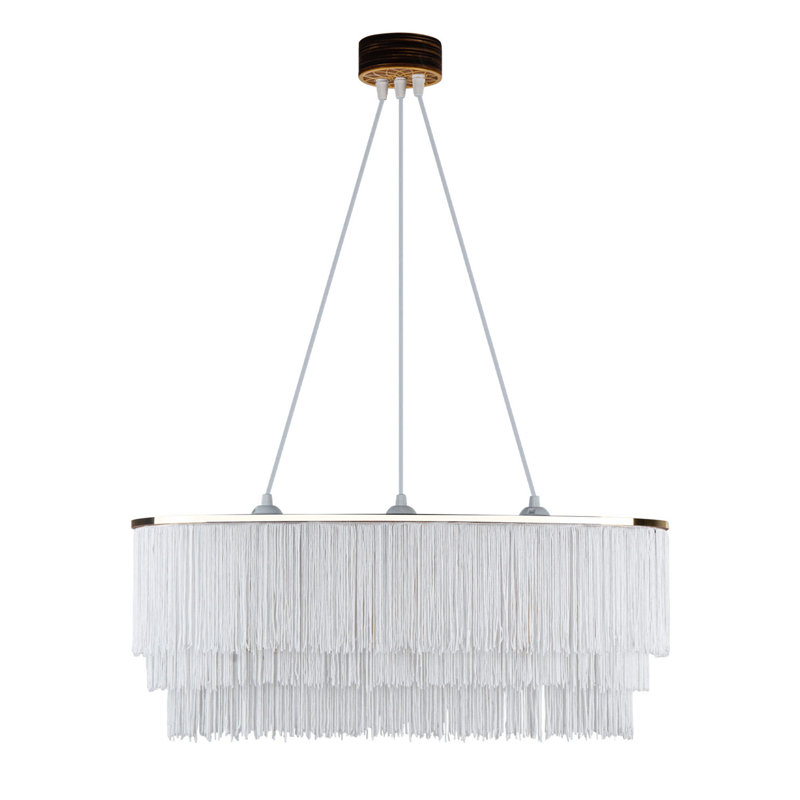 Lustre spectaculaire à 3 lumières Glasmann, Blanc, Or