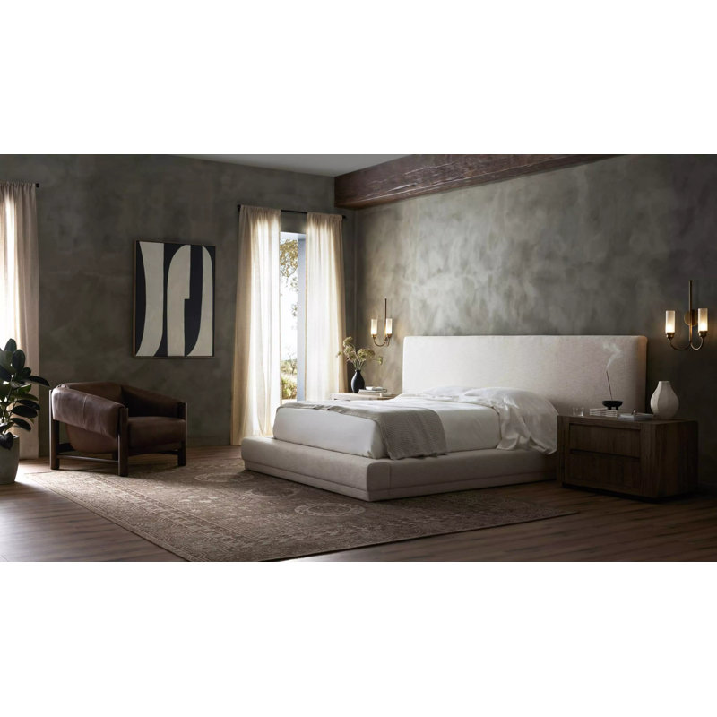 Isolde Upholstered Platform Bed, Wide Queen