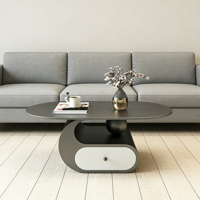1 table basse simple avec rangement, Noir, H 15,74 po x L 51,18 po x l 27,55 po