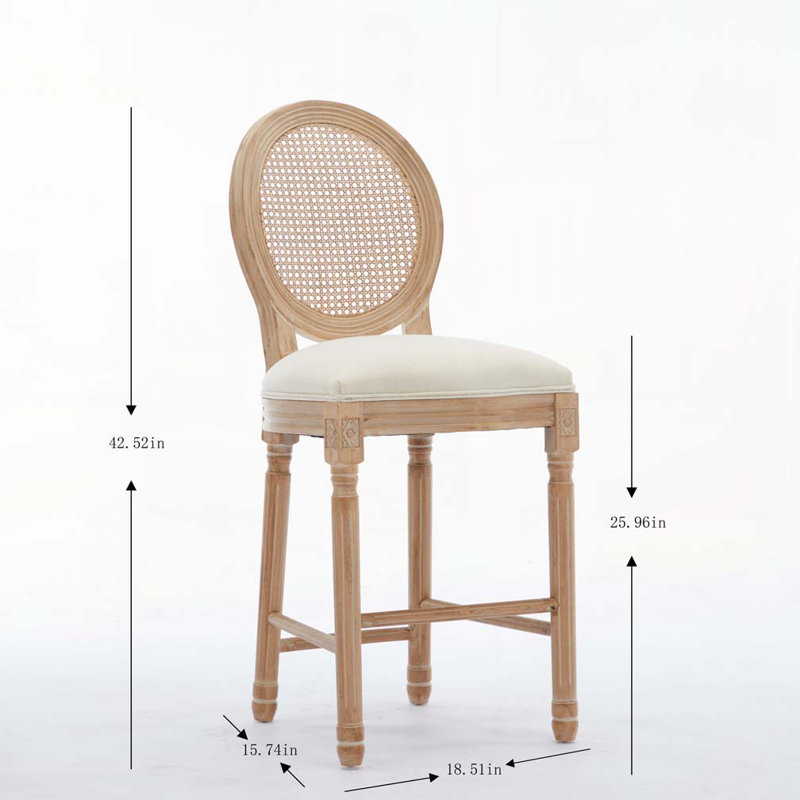 Tabourets de bar en bois massif, tabouret de cuisine rembourré