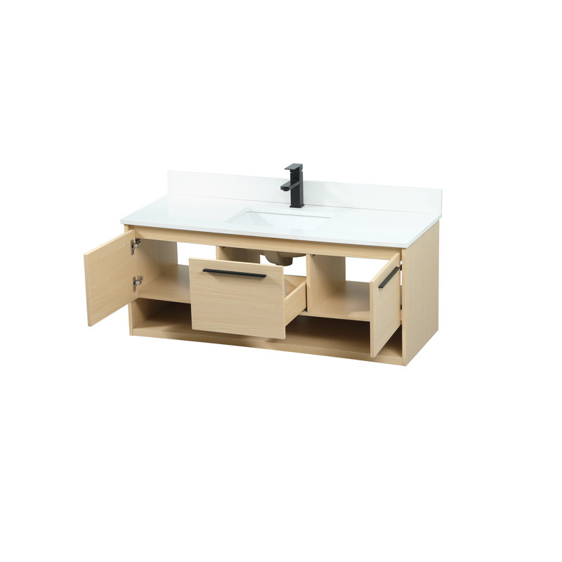 Ensemble de meuble-lavabo simple mural 48 po Roman, Érable