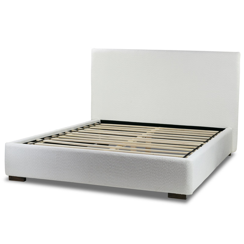 Bedwyr White Boucle Bed, Queen