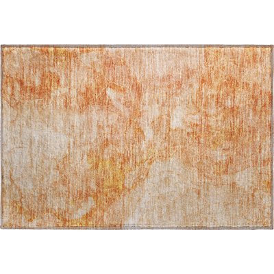 Premium Machine Washable Prisco Salmon Rug