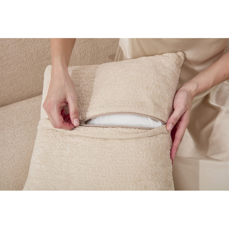 Canapé modulaire en L Boneless, Beige Chenille
