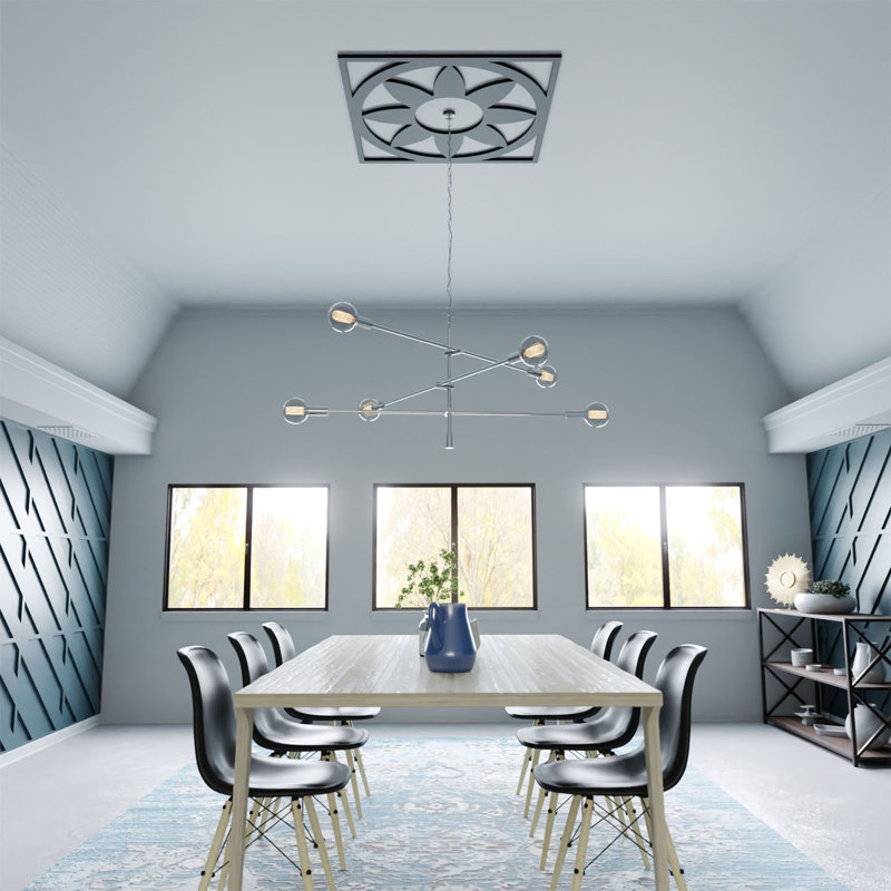Blume Architectural Grade PVC Pierced Ceiling Medallion, 36" H x 36" W x 1" D, Black