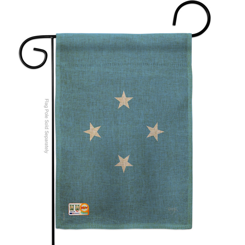 Polyester 2 côtés 18,5 x 13 po micronésie drapeau de jardin