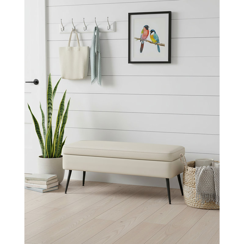 Banc de rangement avec repose-pieds